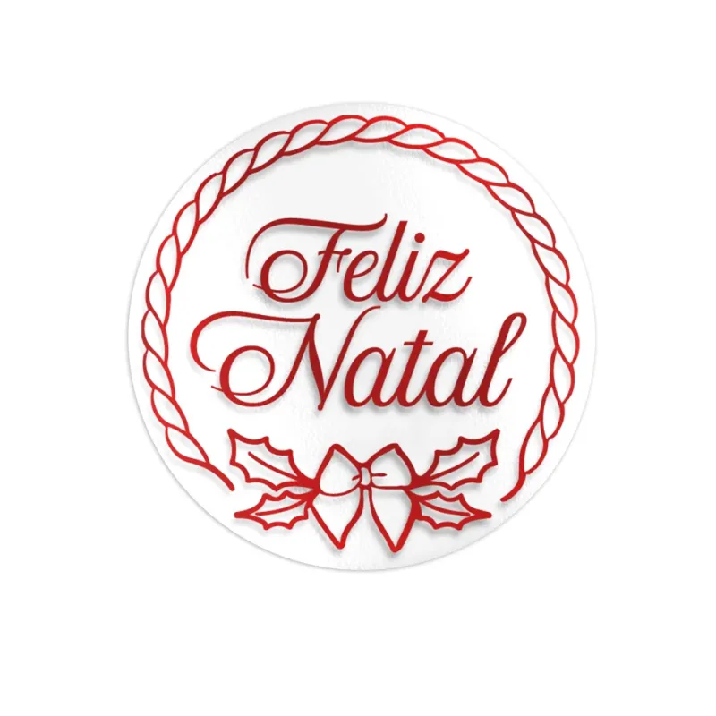 Etiqueta Adesiva Hot Stamp Vermelho 5x5 - Natal Classic c/ 100 Un