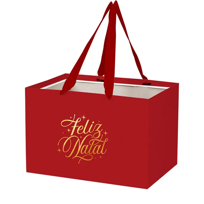 Sacola de Papel G - Feliz Natal c/ 10 Un
