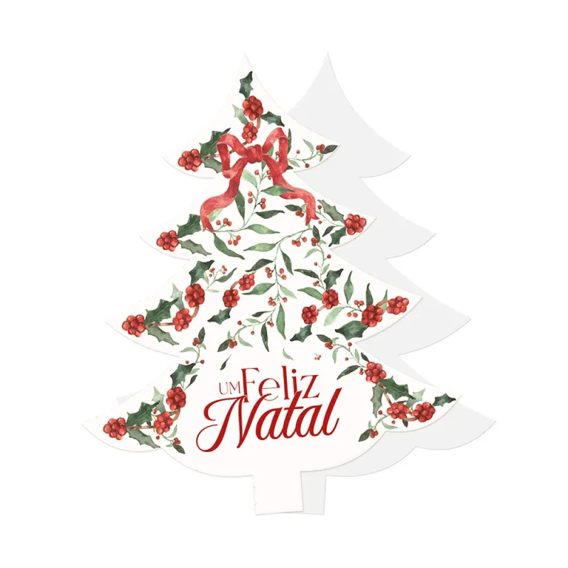 Cartão Árvore - Laços de Natal c/ 20 Un