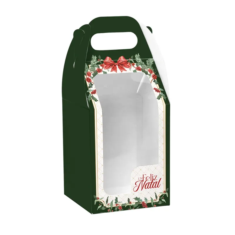 Caixa Maleta c/ Visor - Laços de Natal c/ 10 Un