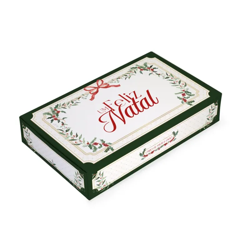 Caixa para 15 Doces - Laços de Natal c/ 10 Un