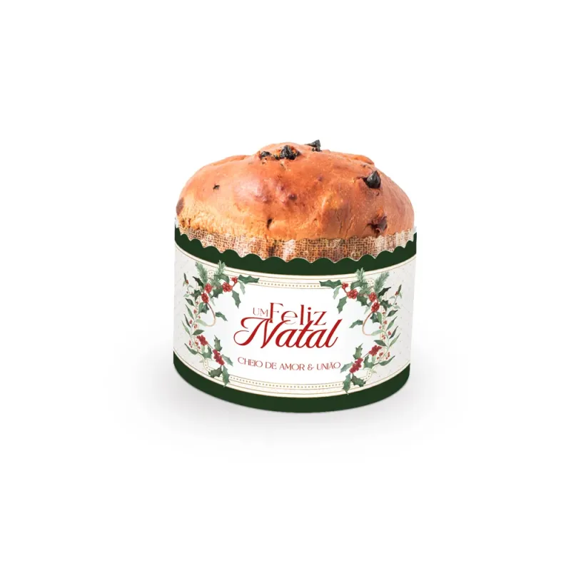 Cinta Para Panetone de 500g - Laços de Natal c/ 20 Un