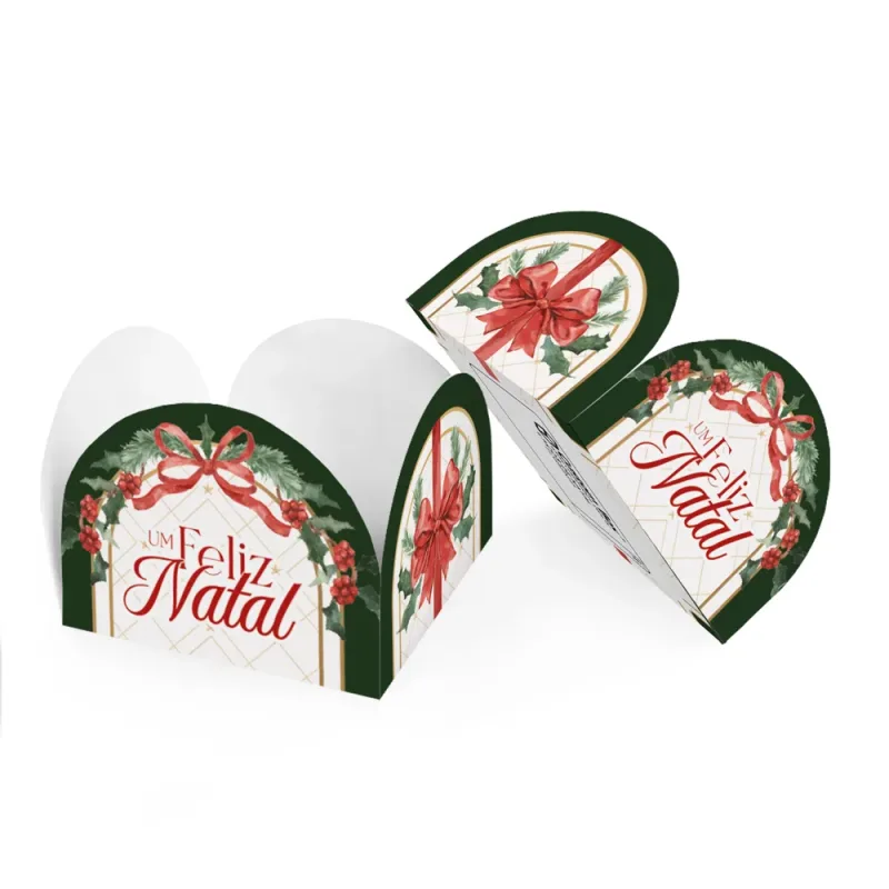 Forminha 4 Pétalas - Laços de Natal c/ 50 Un