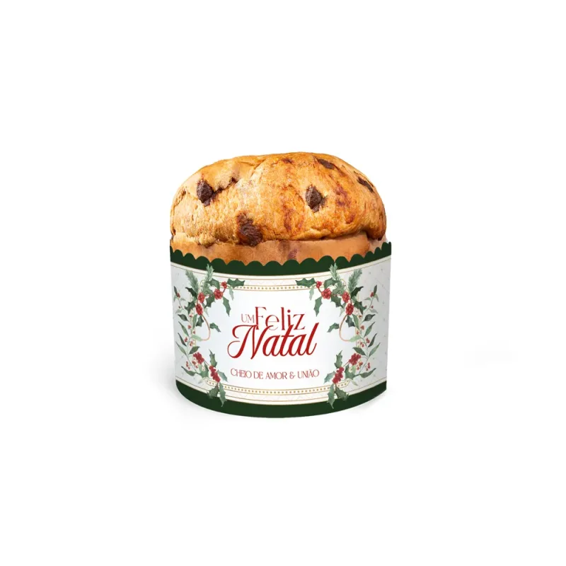 Cinta Para Panetone de 250g - Laços de Natal c/ 20 Un