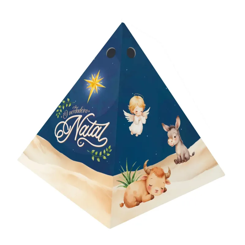 Caixa Pirâmide - O Verdadeiro Natal c/ 10 Un