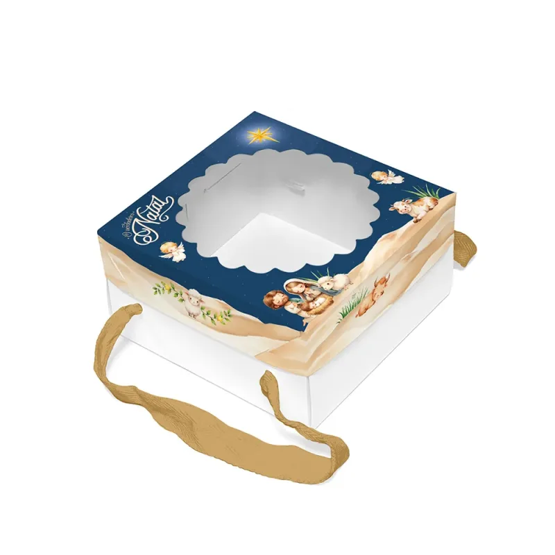 Caixa para MINI Guirlanda c/ Visor e Alça - O Verdadeiro Natal c/ 10 Un