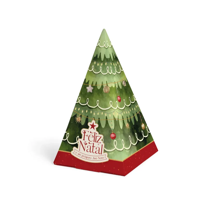 Caixa Cone Árvore - Natal c/ 10 Un