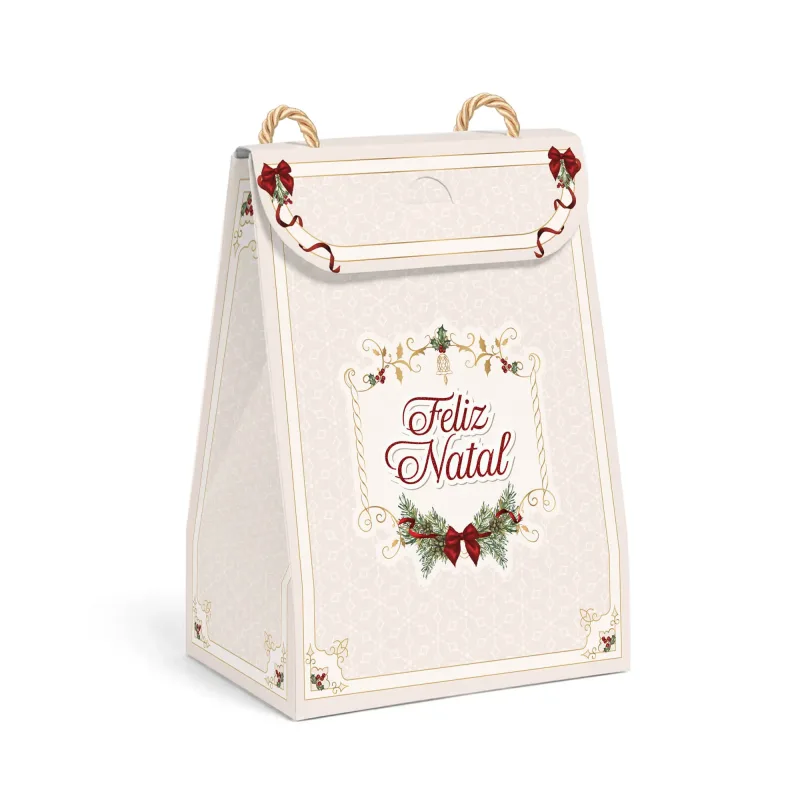 Sacola de Papel Presente - Natal Classic c/ 10 Un