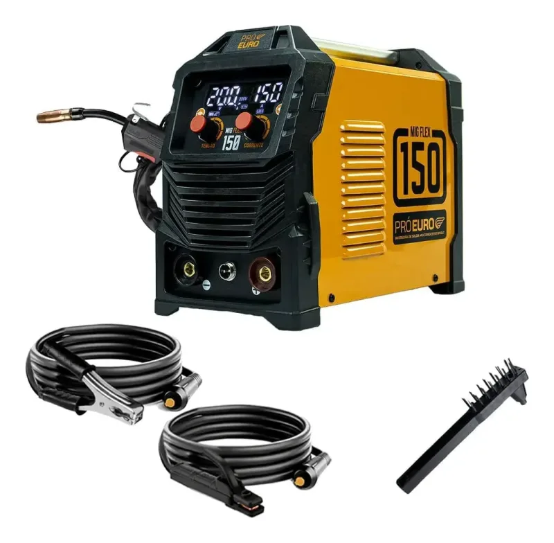 MÁQUINA DE SOLDA INVERSORA MIG 150A FLEX PRÓ EURO BIVOLT 3 EM 1 MIG MMA TIG LIFT OUTLET