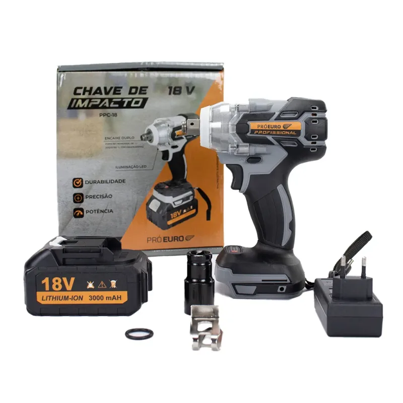 Chave de Impacto 18V Brushless - Profissional Cinza - Pró Euro