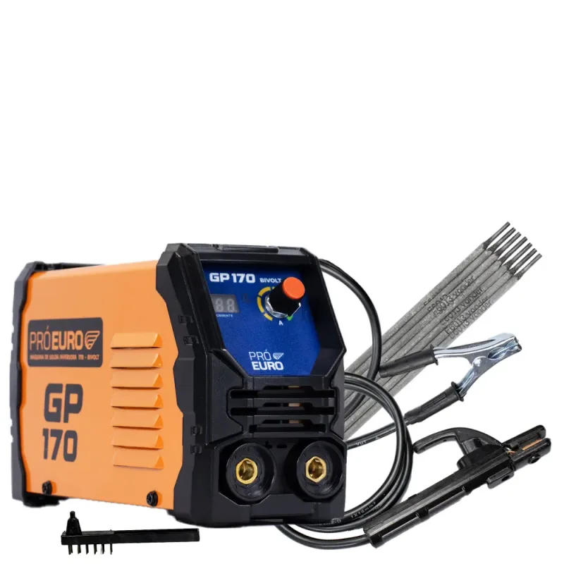 Kit Máquina de Solda Inversora 170A Bivolt Profissional + 250g Eletrodos MMA TIG Lift - Pró Euro
