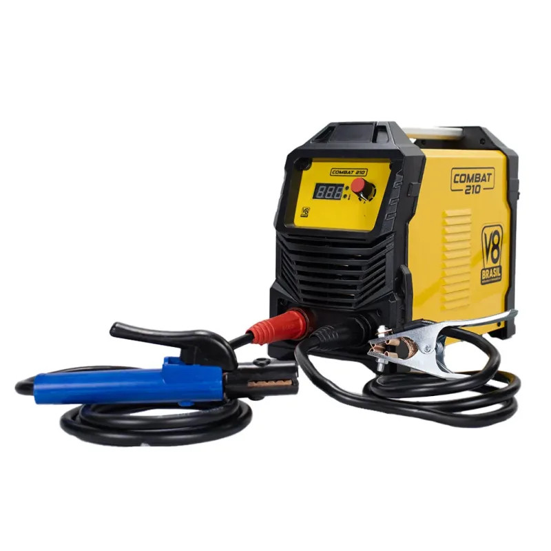 Máquina de Solda Inversora Combat 210A Bivolt MMA TIG Lift Profissional V8 Brasil