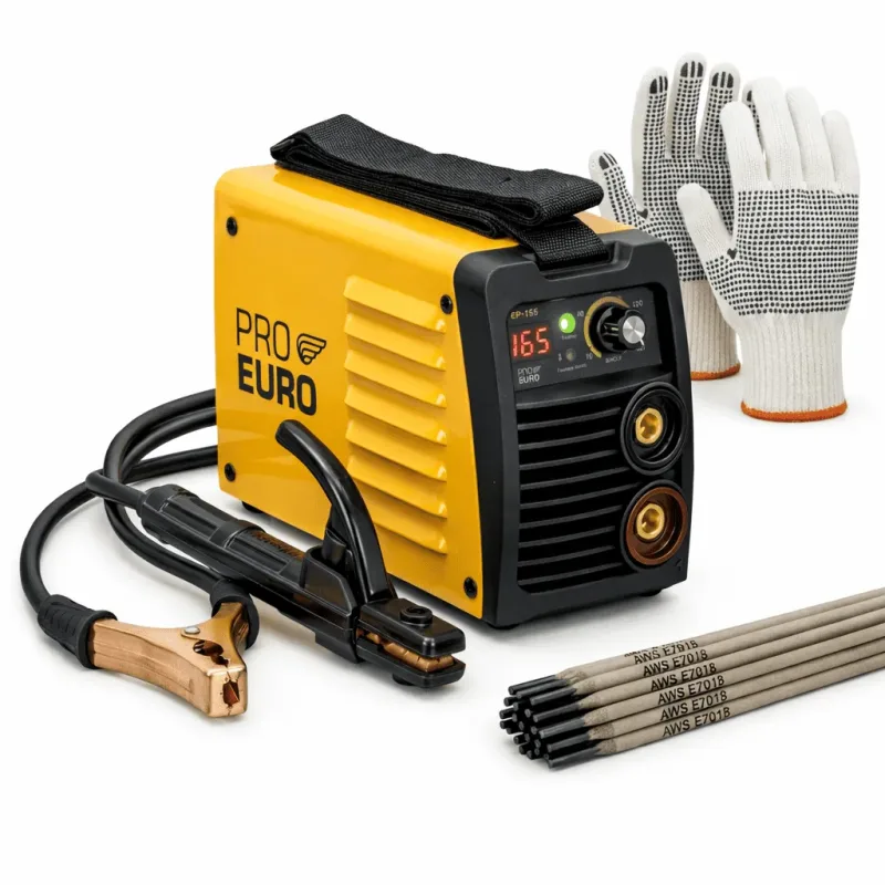 Máquina de Solda Inversora GP 165A Bivolt Automática Pró Euro Kit Completo MMA TIG Lift Portátil Profissional com Acessórios