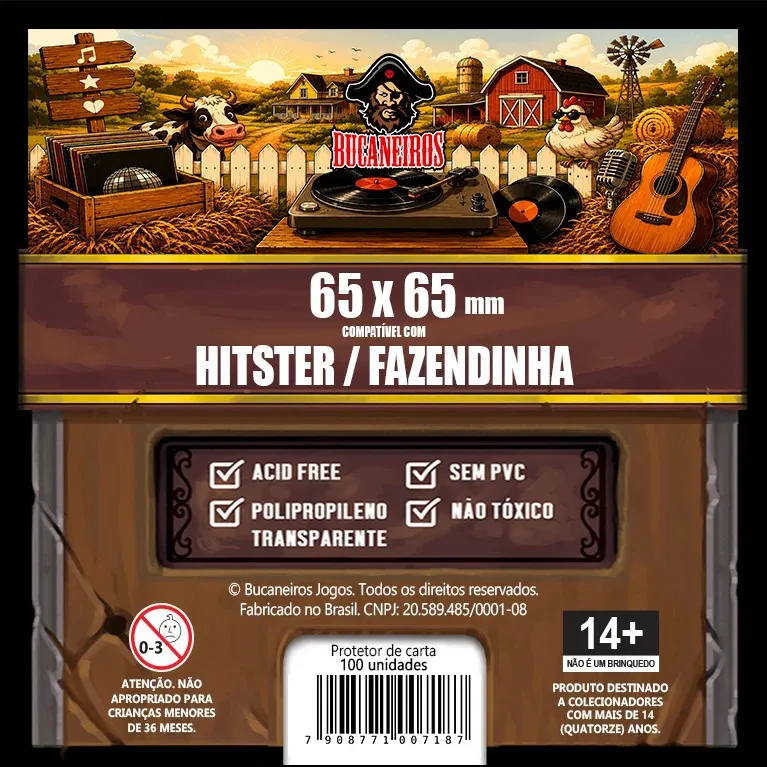 Sleeve QUADRADO PEQUENO + (65 x 65) - (Hitster | Fazendinha)