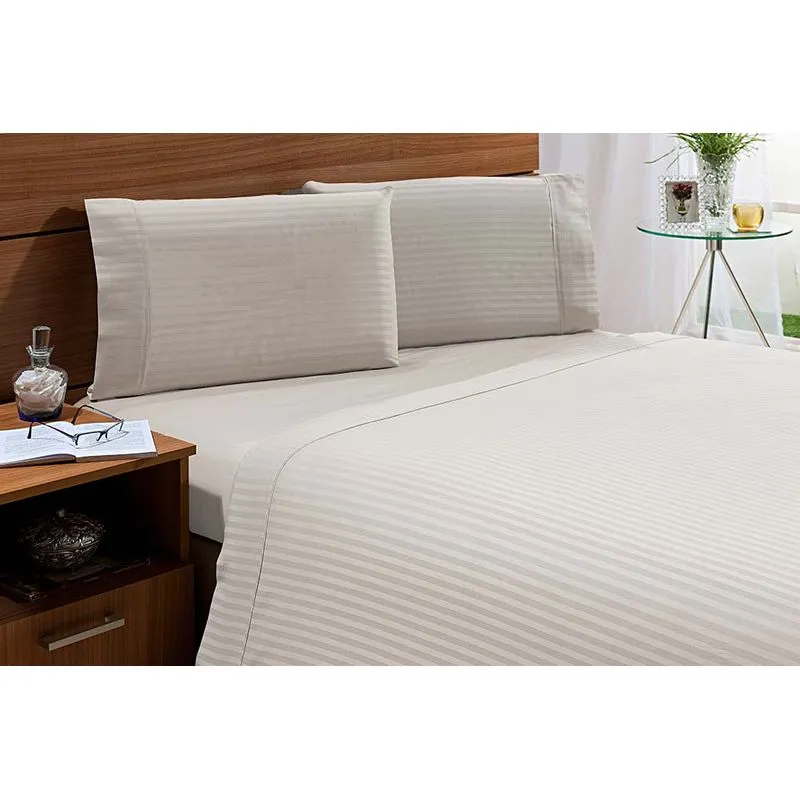Jogo Cama Stripe 300 F Queen Manteiga/unico