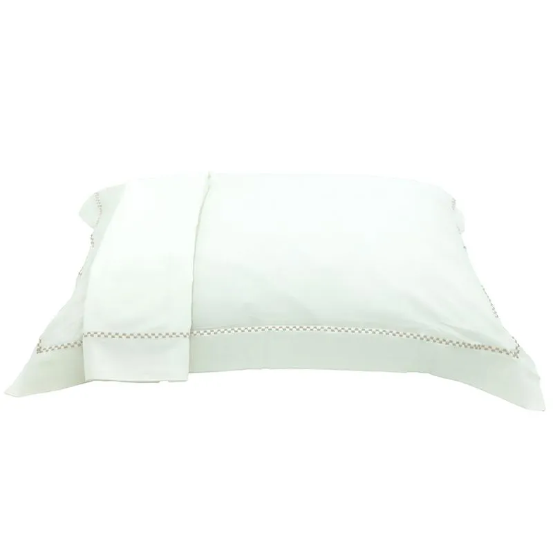 Par Fronha 230 Fios Bamboo Bordado Mix Manteiga/unico