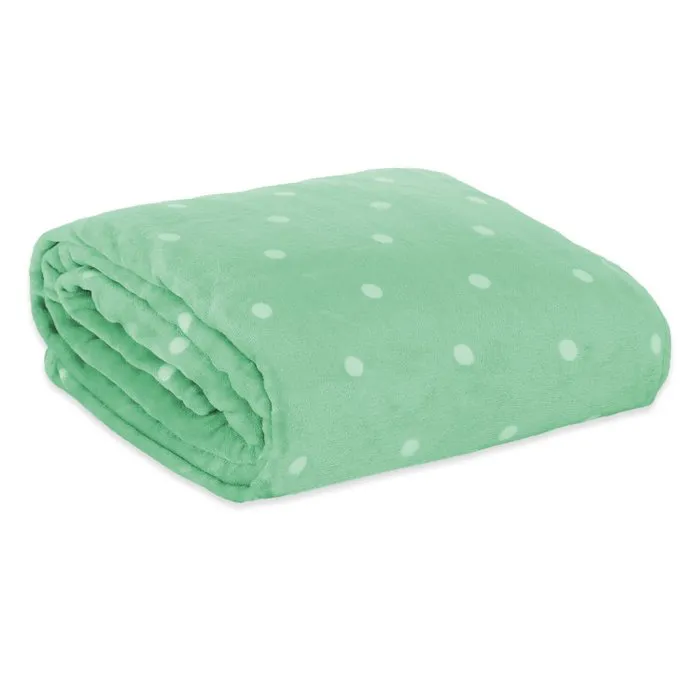 Cobertor Toque de Seda Casal 180x220 Verde Malta/Branco - NC Home