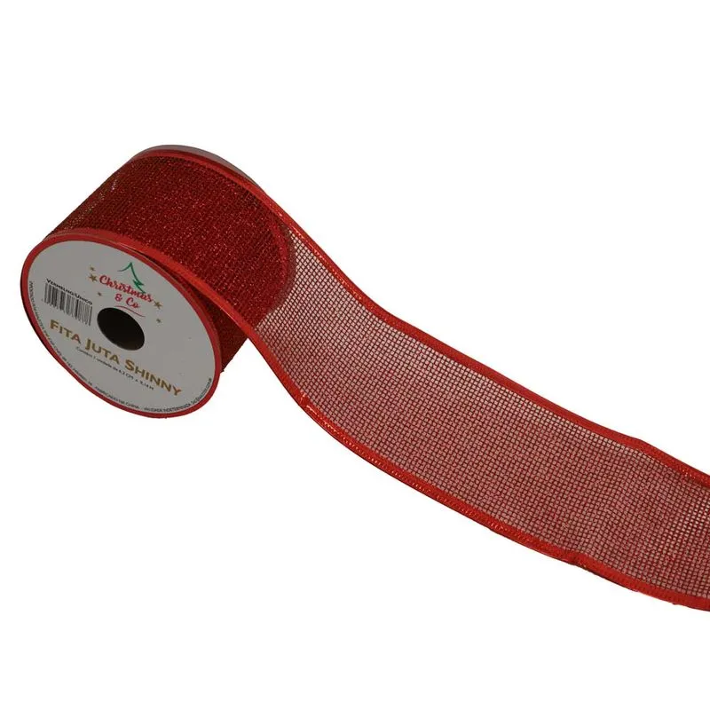 Fita Juta Shinny 6,3cm X 9,14m Vermelho/unico