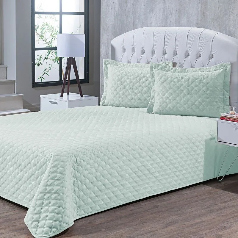 Colcha Sicilia 2,40 X 2,60 Queen Verde Menta/unico