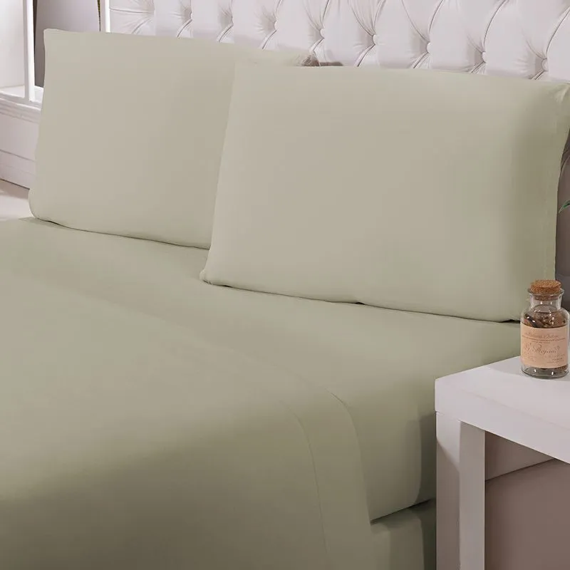 Jogo de Cama Percal Soft 300 Solteiro Kaki/unico