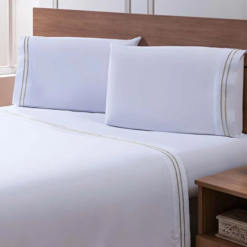 Jogo de Cama Percal Soft 300 Basics Solteiro Kaki/unico