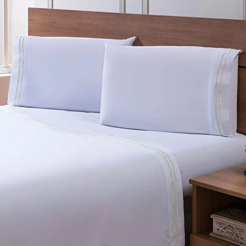 Jogo de Cama Percal Soft 300 Basics Solteiro Marfim/unico