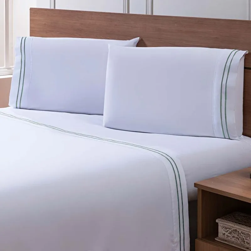 Jogo de Cama Percal Soft 300 Basics Solteiro Verde Menta/unico