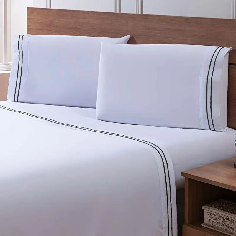 Jogo de Cama Percal Soft 300 Basics King Preto/unico