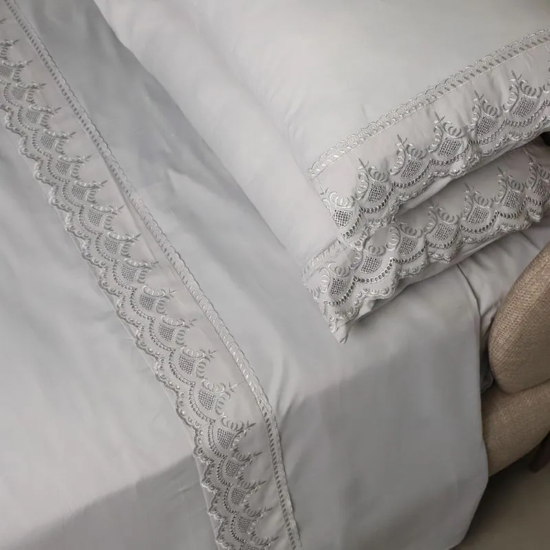 Jogo de Cama Percal Soft 300 Rendado Casal Lunar