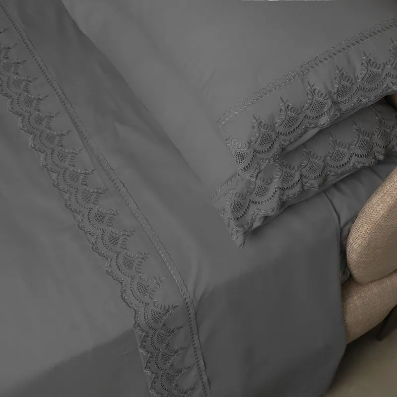 Jogo de Cama Percal Soft 300 Rendado Queen Fendi