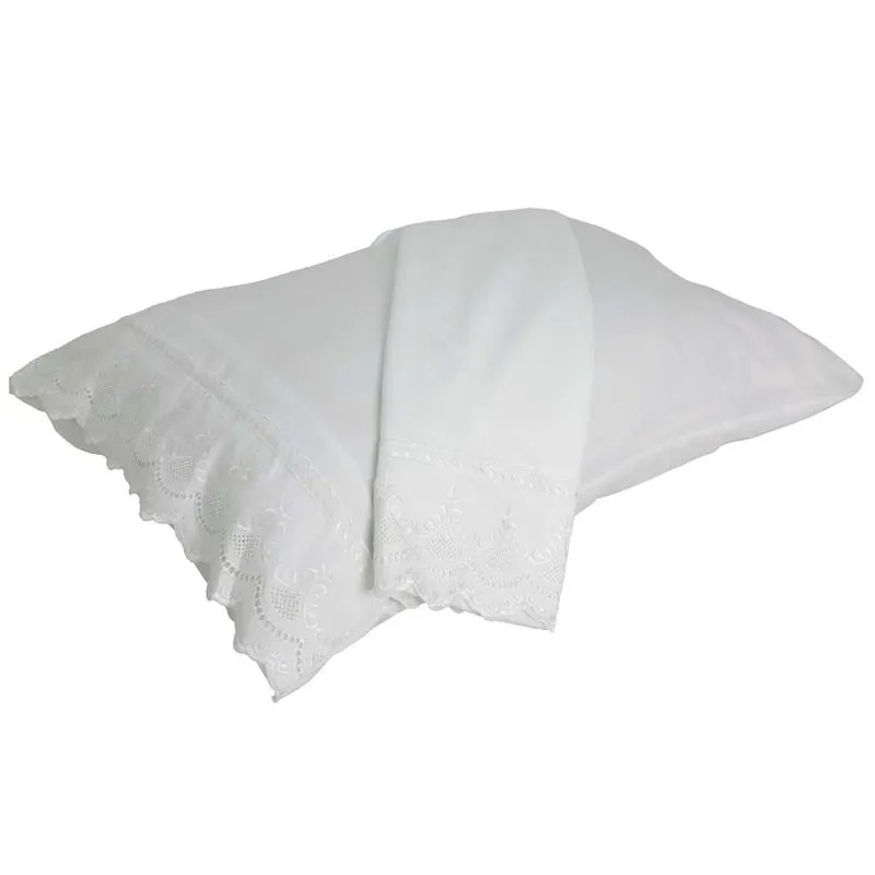 Fronha Percal Soft 300 Rendado 2 Pecas Branco