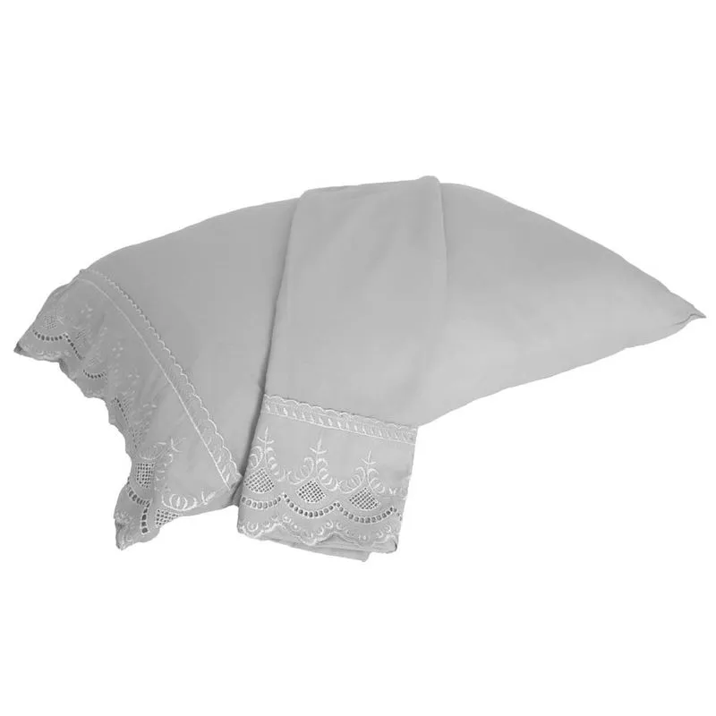 Fronha Percal Soft 300 Rendado 2 Pecas Lunar