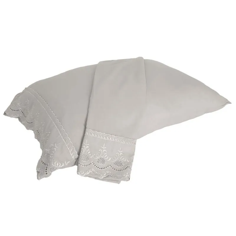 Fronha Percal Soft 300 Rendado 2 Pecas Manteiga