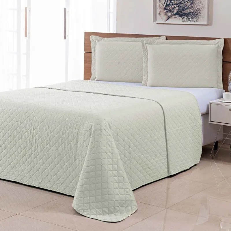 Colcha Ultrassonica Basics 1,60 X 2,40 Solteiro Marfim/unico