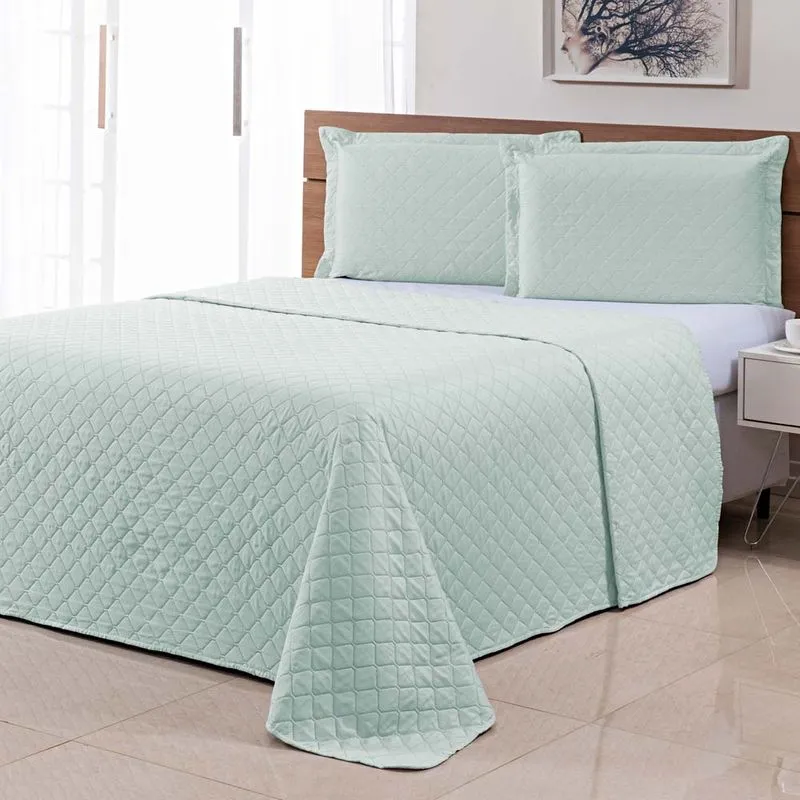 Colcha Ultrassonica Basics 1,60 X 2,40 Solteiro Verde Menta/unico