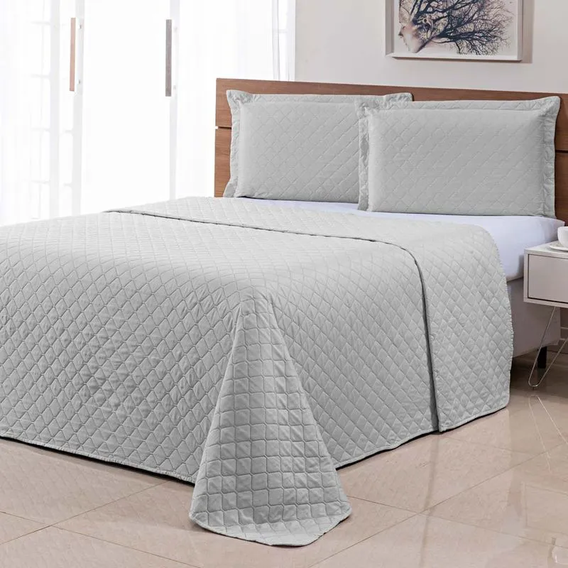Colcha Ultrassônica Basics King 280x260 Prata Único - Niazitex