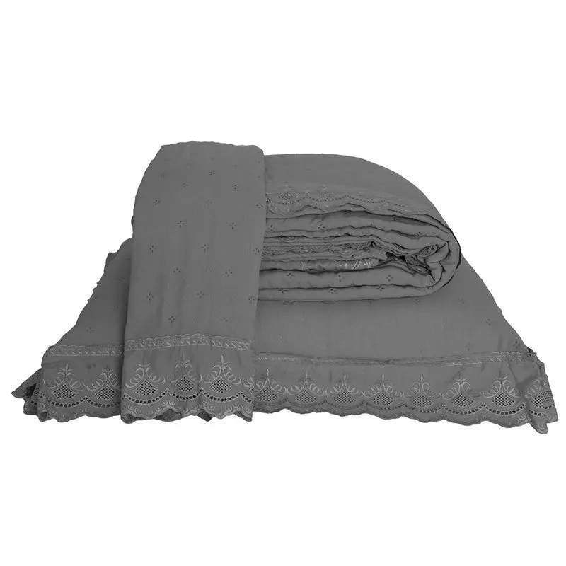 Colcha Percal Soft 300 Rendada Solteiro Fendi