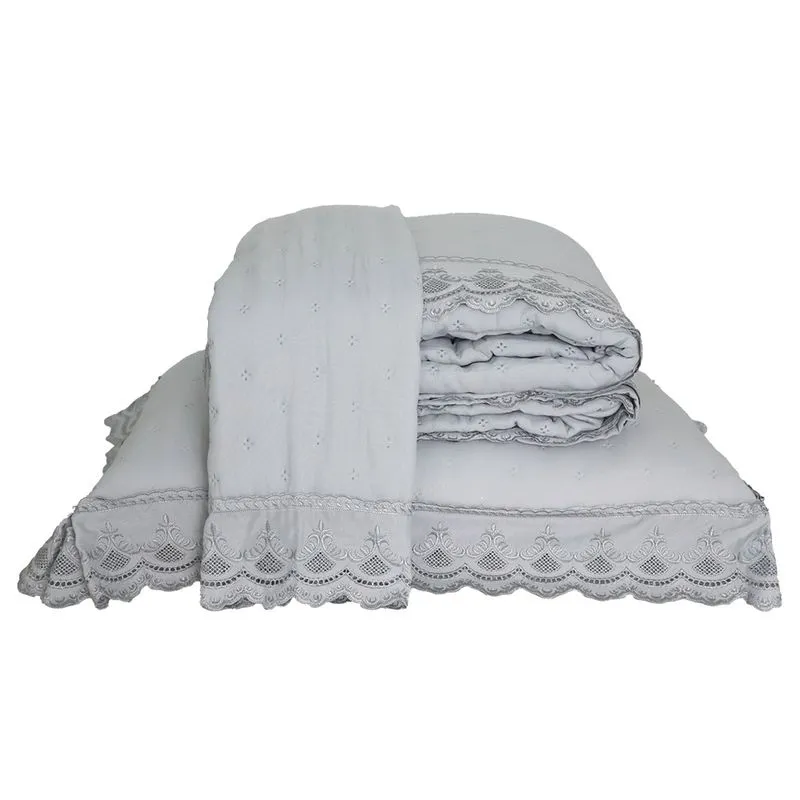 Colcha Percal Soft 300 Rendada Solteiro Lunar