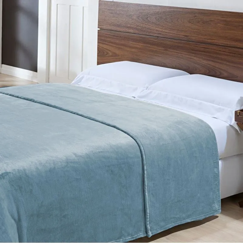 Cobertor Toque de Seda Nc 1,50 X 2,20 Azul Ceu/unico