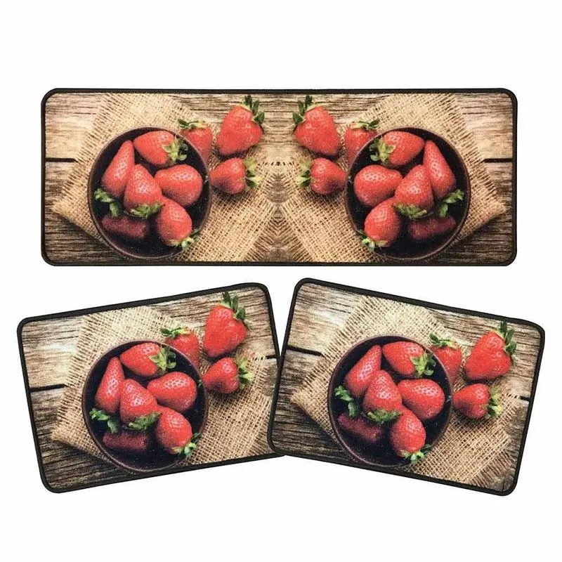 Kit de Tapetes para Cozinha Prime 3 Peças Des 004 Niazitex