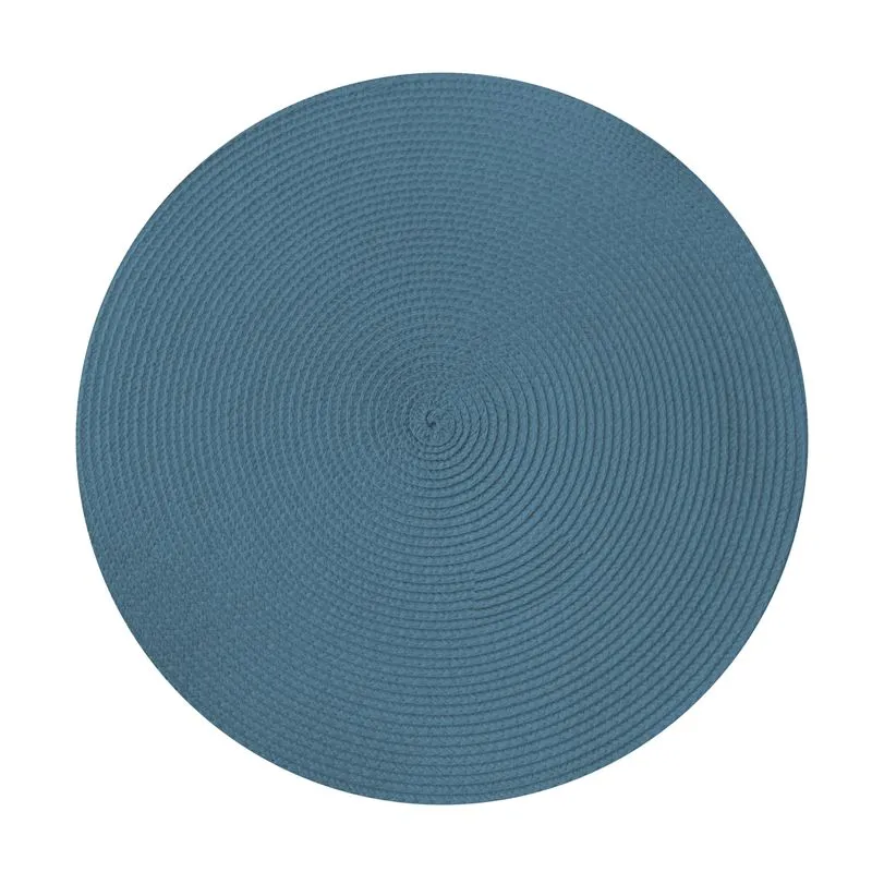Lugar Americano Pvc Manaus 38 Cm Redondo Azul Petroleo