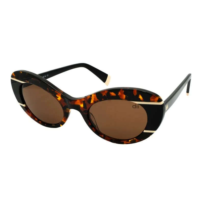 Óculos de Sol Feminino Dii Collection 1 4074 Demi Marrom com Preto