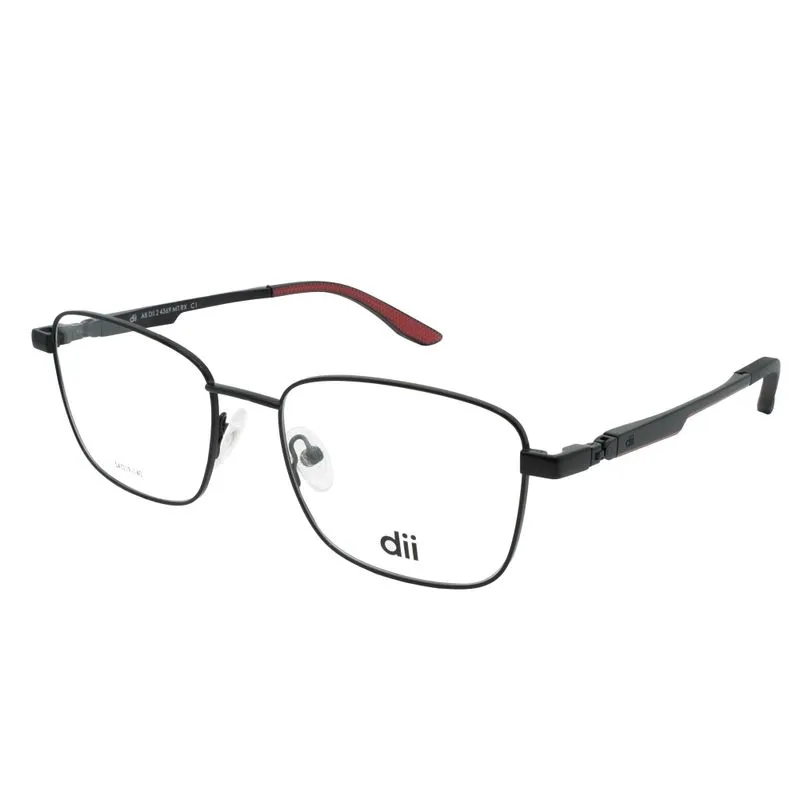 Armação para Óculos de Grau Masculino Dii Collection 2 4369 Preto e Vermelho