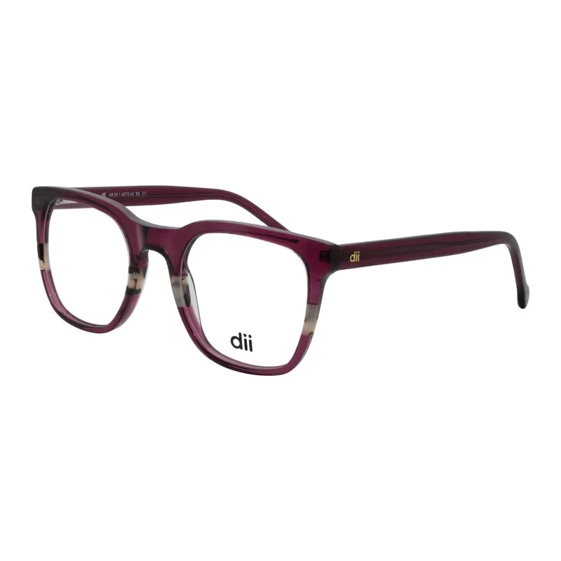 Armação para Óculos de Grau Feminino Dii Collection 1 4072 Cereja Cristal com Demi Bege