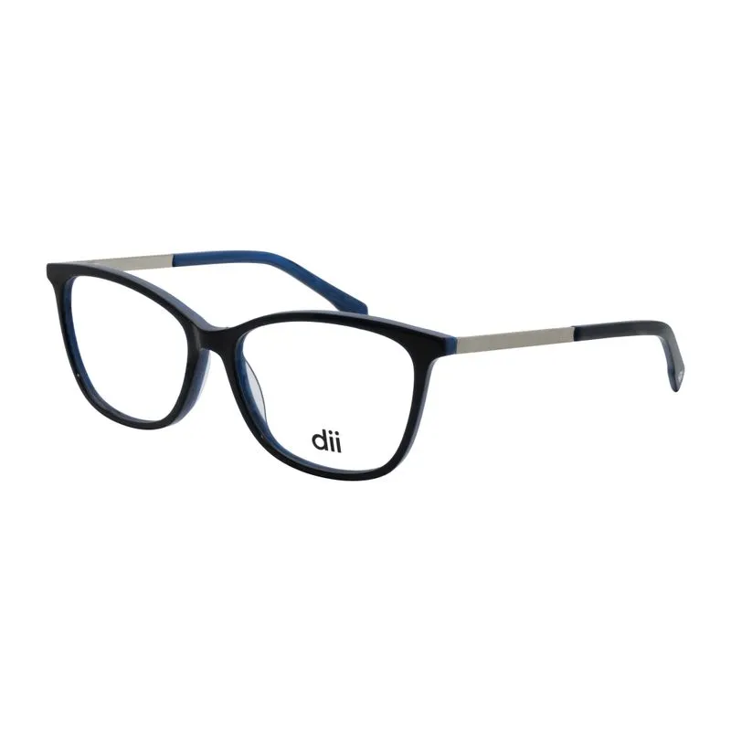 Armação para Óculos de Grau Feminino Dii Collection 4068 Azul Marinho com Prata Armação para Óculos de Grau Feminino Dii Collection 4068 A
