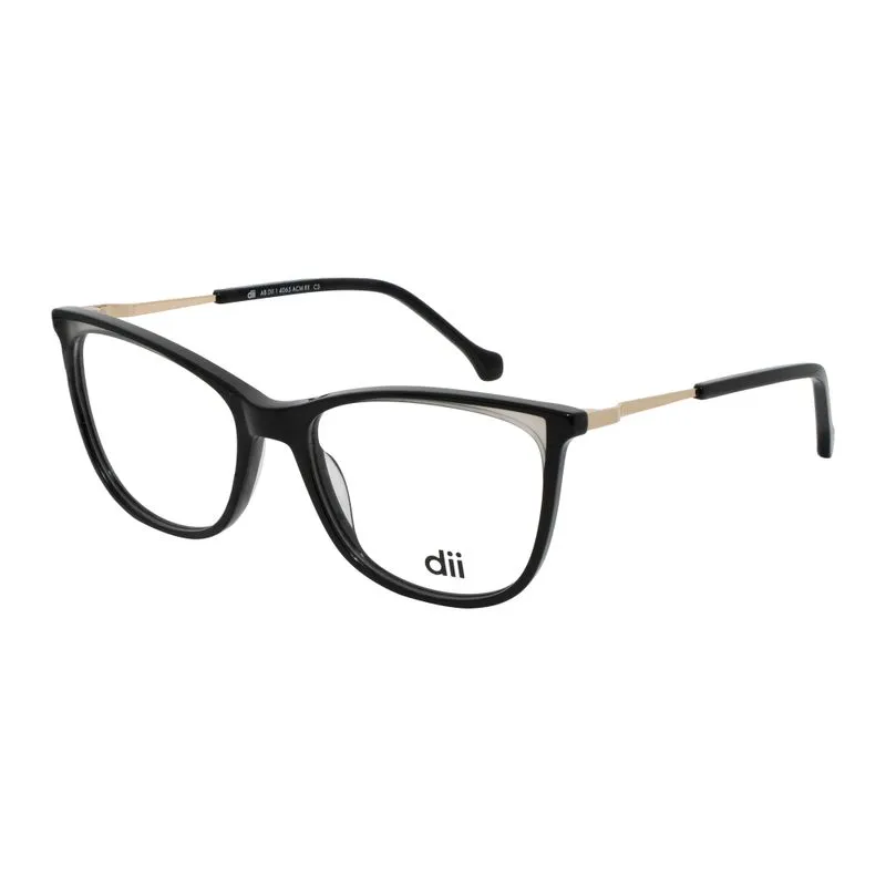 Armação para Óculos de Grau Feminino Dii Collection 4065 Preto com Dourado