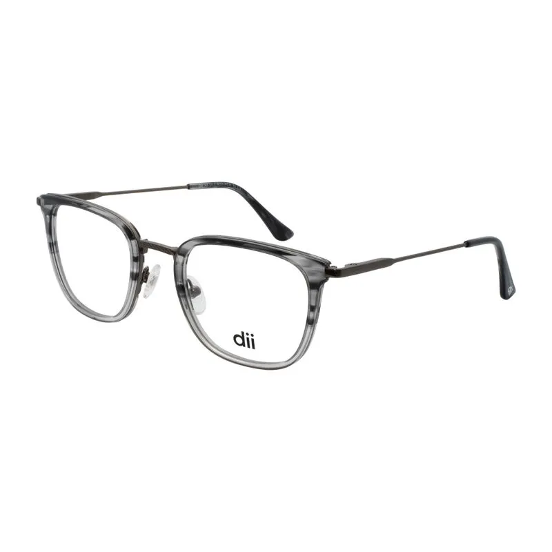 Armação para Óculos de Grau Unissex Dii Collection 4058 Degradê Cinza com Gun Metal Armação para Óculos de Grau Unissex Dii Collection 4058 Degradê Cin
