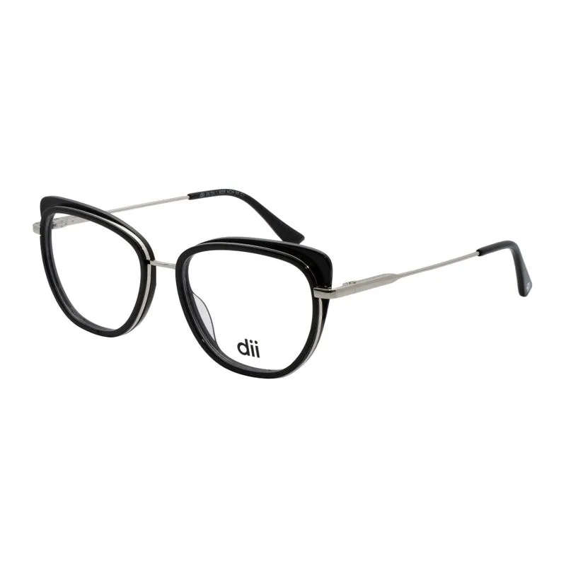 Armação para Óculos de Grau Feminino Dii Collection 4059 Preto com Prata