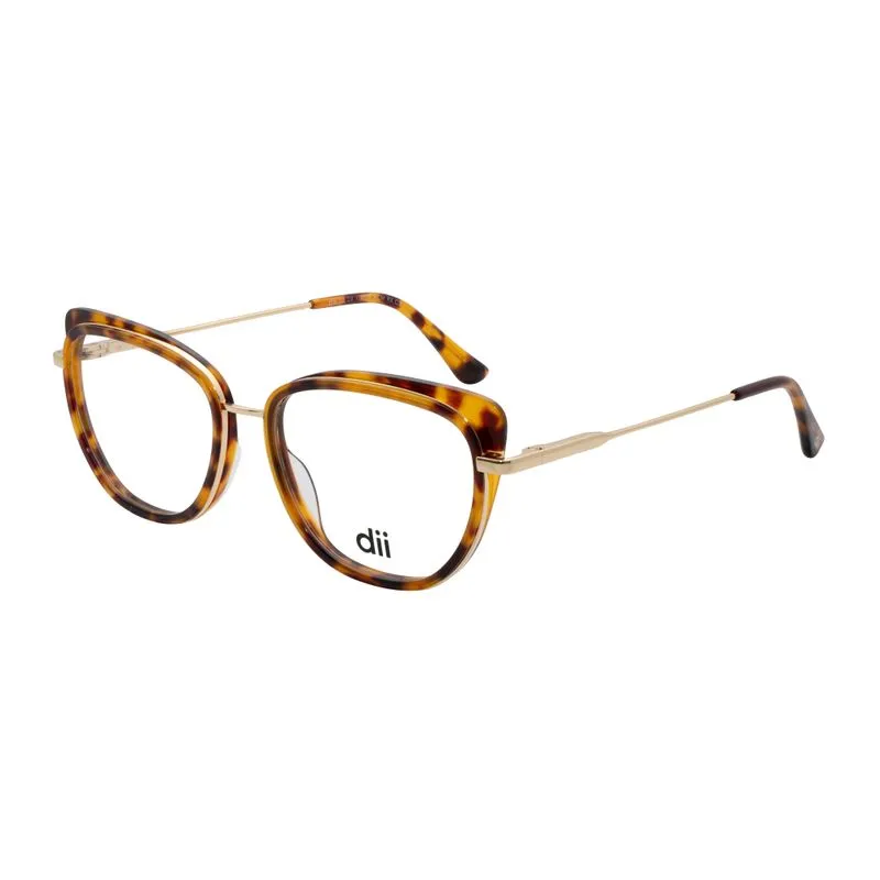 Armação para Óculos de Grau Feminino Dii Collection 4059 Demi Marrom com Dourado