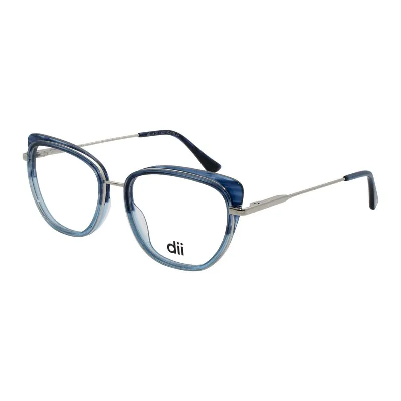 Armação para Óculos de Grau Feminino Dii Collection 4059 Degradê Azul com Prata Armação para Óculos de Grau Feminino Dii Collection 4059 Degradê A